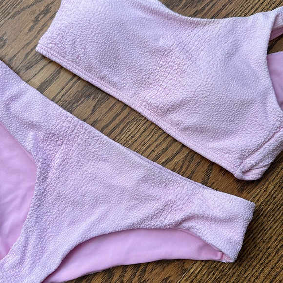 Pacsun Pink One Shoulder Bikini Pale Pink - Picture 2 of 4